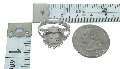 Southwestern Sterling Silver Turquoise Ring Size 8-3/4 QX86015